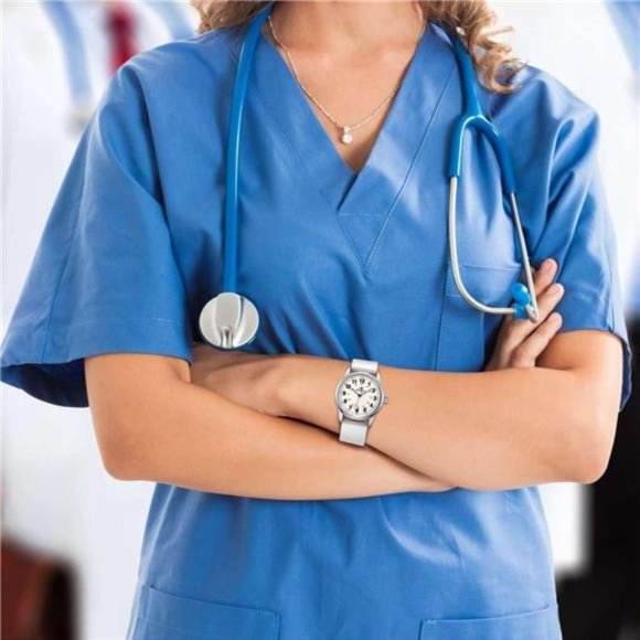 Wrist Watch Nurse Watch Quartz Second Hand Luminous Dial Silicone for Men Women - Picture 2 of 6